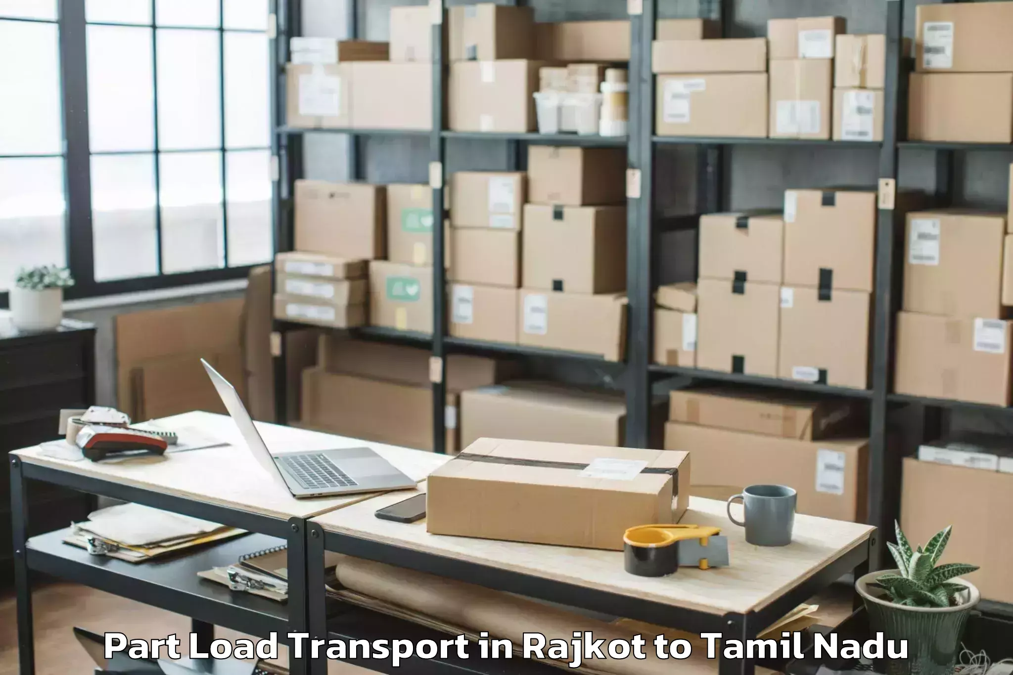 Professional Rajkot to Puliyur Part Load Transport